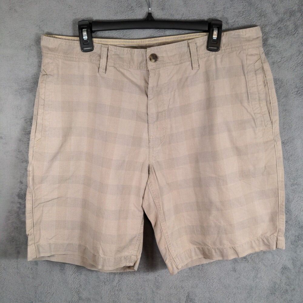 The North Face Alderson Plaid Shorts Men's 36 Cotton Khaki 9" Inseam Gorpcore
